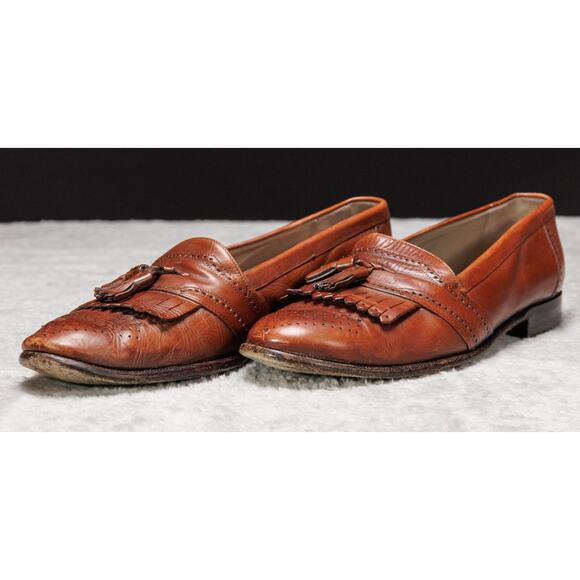 Bally Brown Leather Kiltie Tassle Loafers Slip On Shoes Mens Size 9 Mismatch main image 11